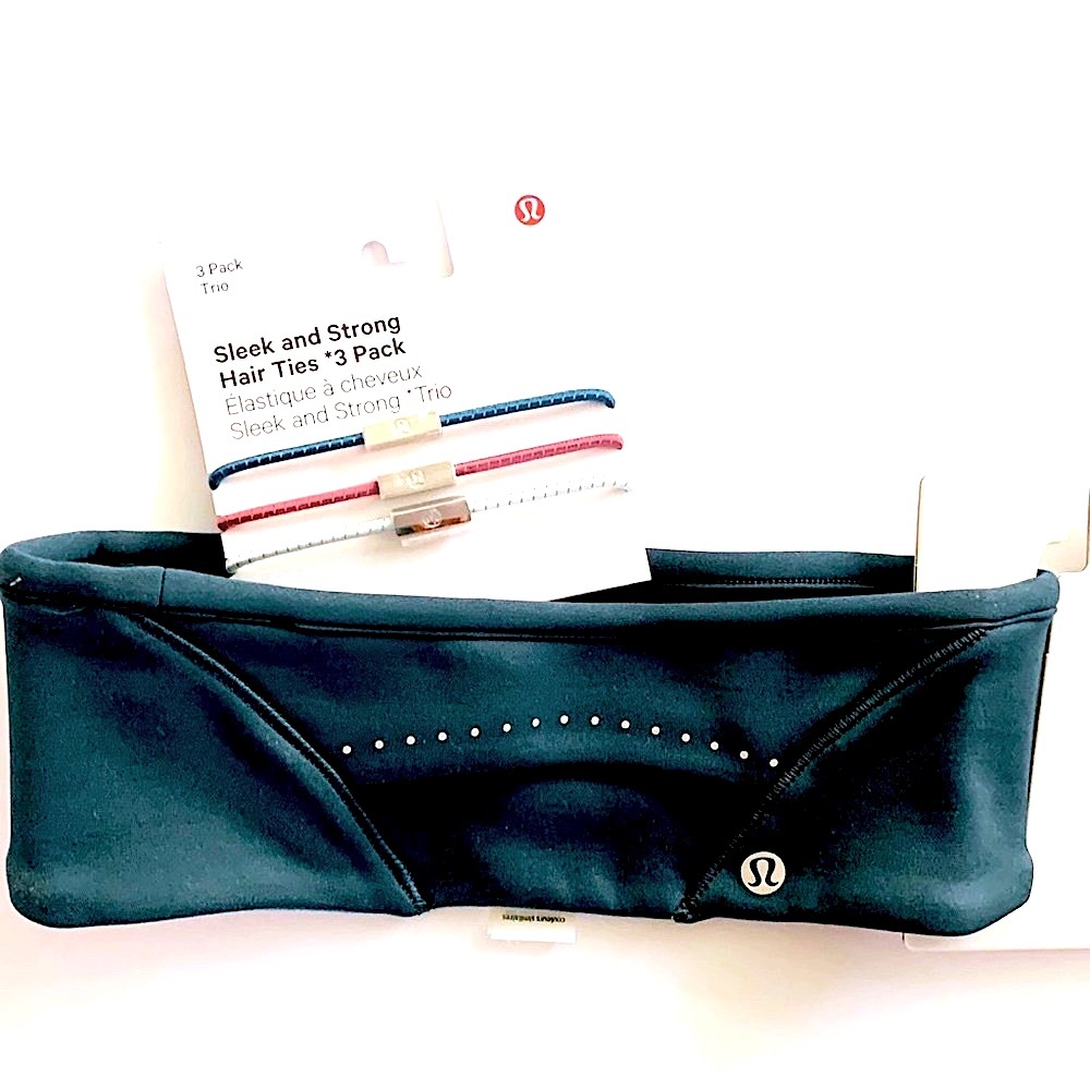 NEW LULULEMON ACCESSORIES. Run For It All Ear Warmer & 3 Pack HAIR TIES NWT